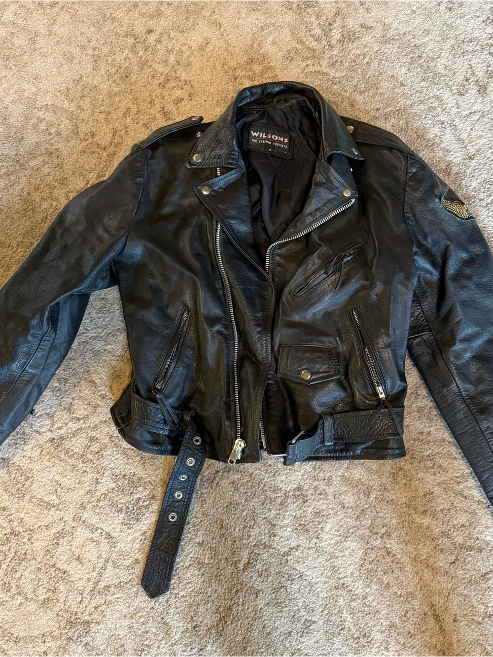 Wilson Black Leather Moto Jacket
